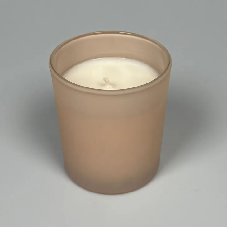 Świeca sojowa zapachowa w szkle łososiowy mat - bawełniany knot 245 ml